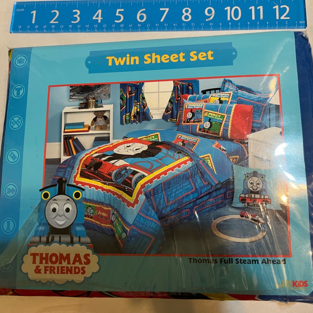 Vintage Thomas The Tank New Twin Sheet Set Fitted Flat Pillowcase Dan River